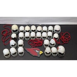 27 pc Arizona Cardinals NFL, helmets Ornaments, Keychain and emblemed necklace.